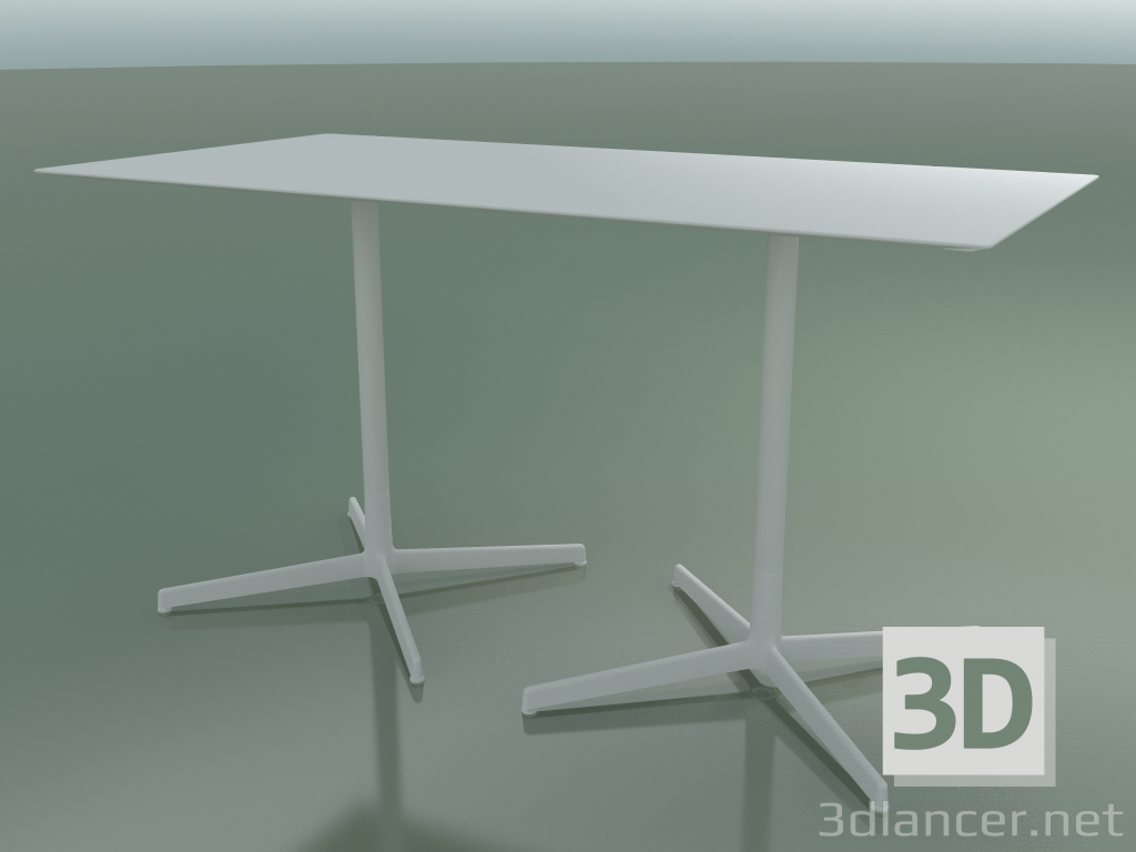 3D Modell Rechteckiger Tisch mit doppelter Basis 5544 (H 72,5 - 69 x 139 cm, Weiß, V12) - Vorschau