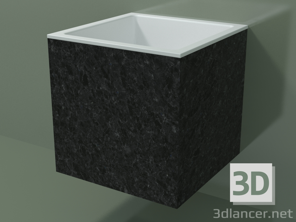 modello 3D Lavabo sospeso (02R123301, Nero Assoluto M03, L 48, P 48, H 48 cm) - anteprima