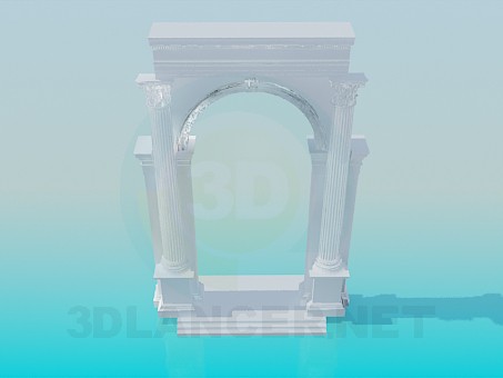 modèle 3D Arche avec colonnes - preview