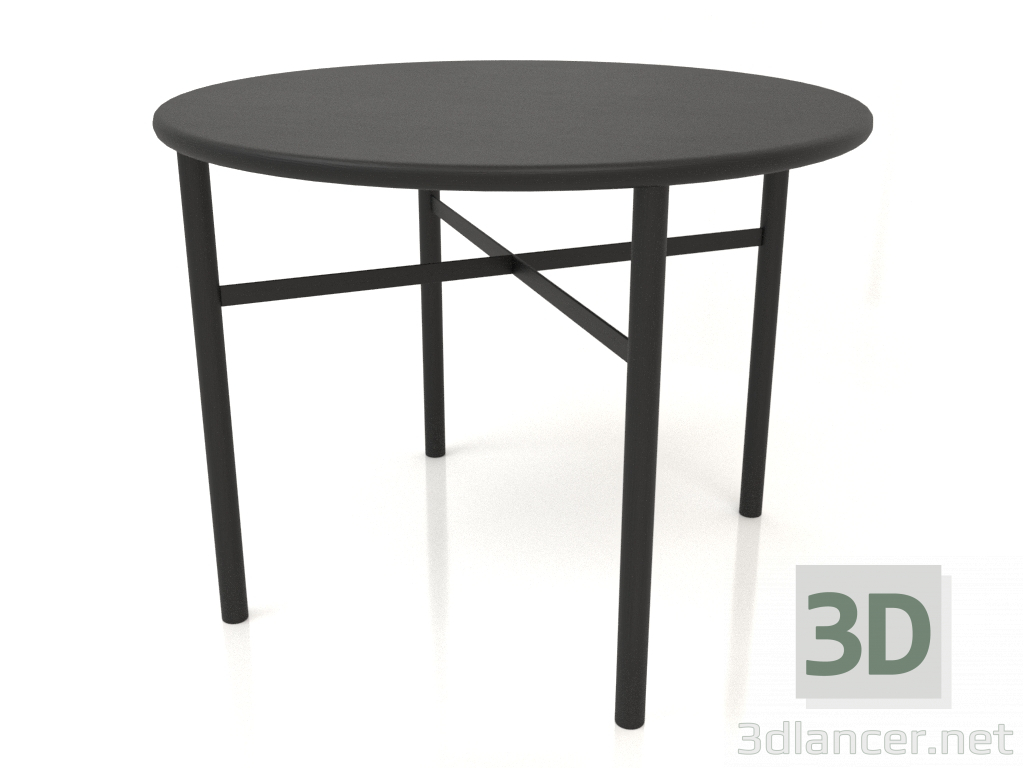 3D Modell Esstisch (abgerundet) (Option 2, D=1000x750, Holz schwarz) - Vorschau