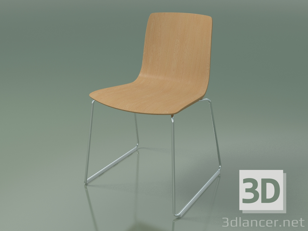 3d model Silla 3908 (en trineo, roble) - vista previa