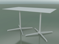 Mesa retangular com base dupla 5545 (H 72,5 - 79x139 cm, Branco, V12)