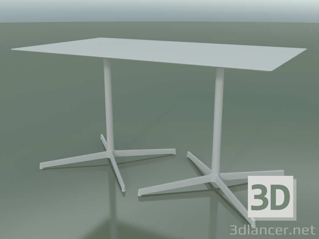 3D Modell Rechteckiger Tisch mit doppelter Basis 5545 (H 72,5 - 79x139 cm, Weiß, V12) - Vorschau