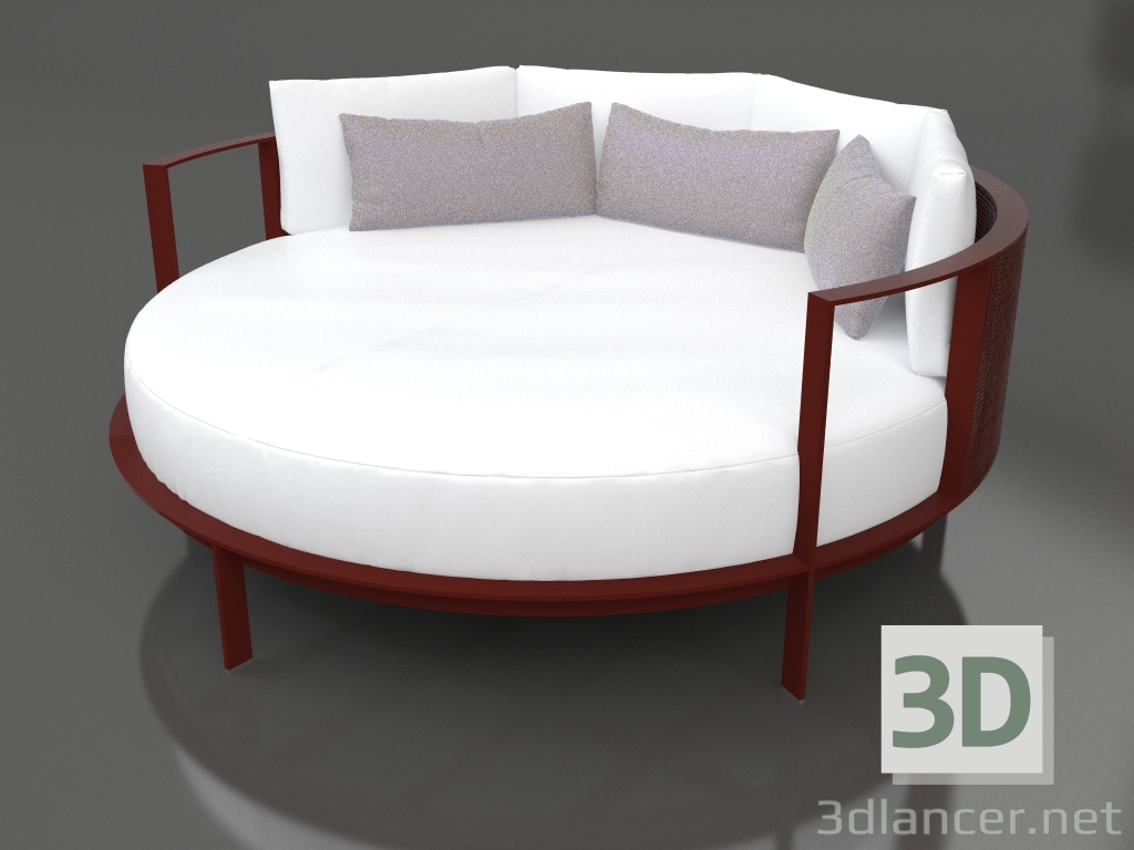 modèle 3D Lit rond pour la détente (Vin rouge) - preview