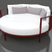 3d model Round bed for relaxation (Wine red) - preview