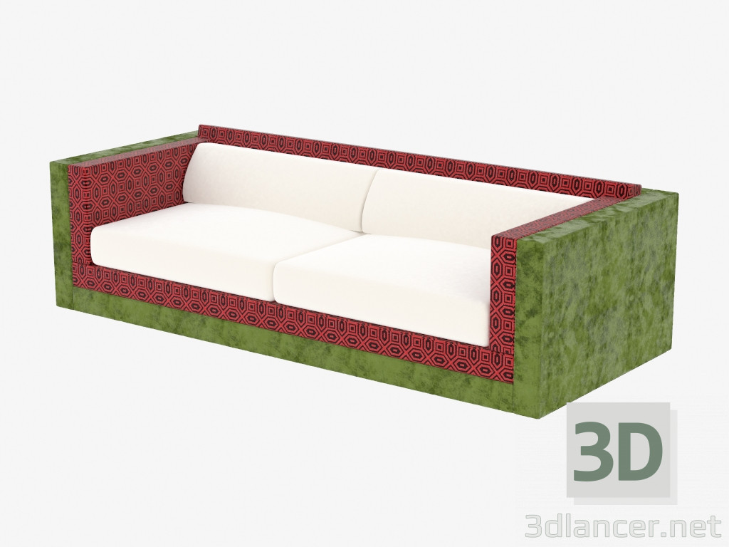 3d model Sofá moderno doble - vista previa