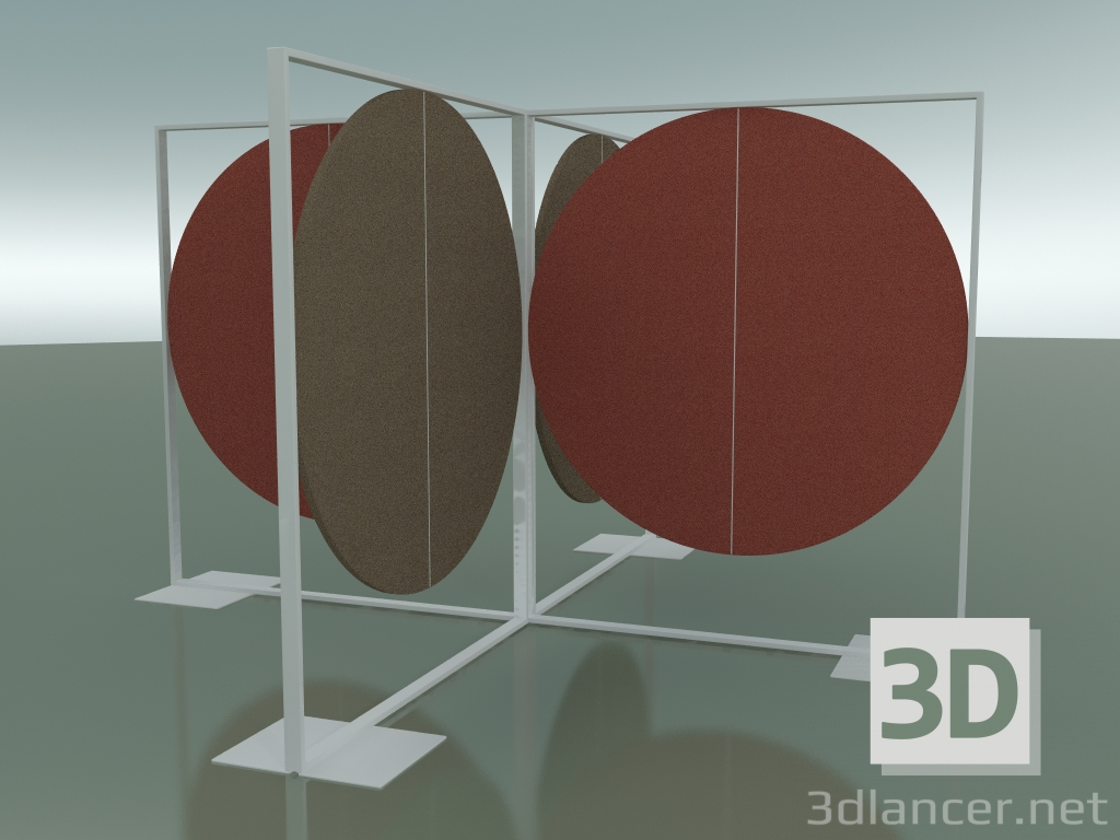 Modelo 3d Painel redondo autônomo grande 5105x4 + 5108x4 (V12) - preview