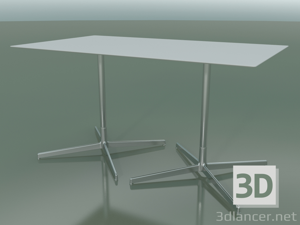 3D Modell Rechteckiger Tisch mit doppelter Basis 5545 (H 72,5 - 79x139 cm, Weiß, LU1) - Vorschau