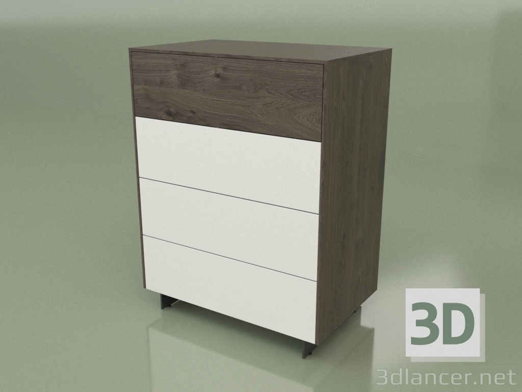 Modelo 3d Cômoda CN 300 (Mocha, Branco) - preview