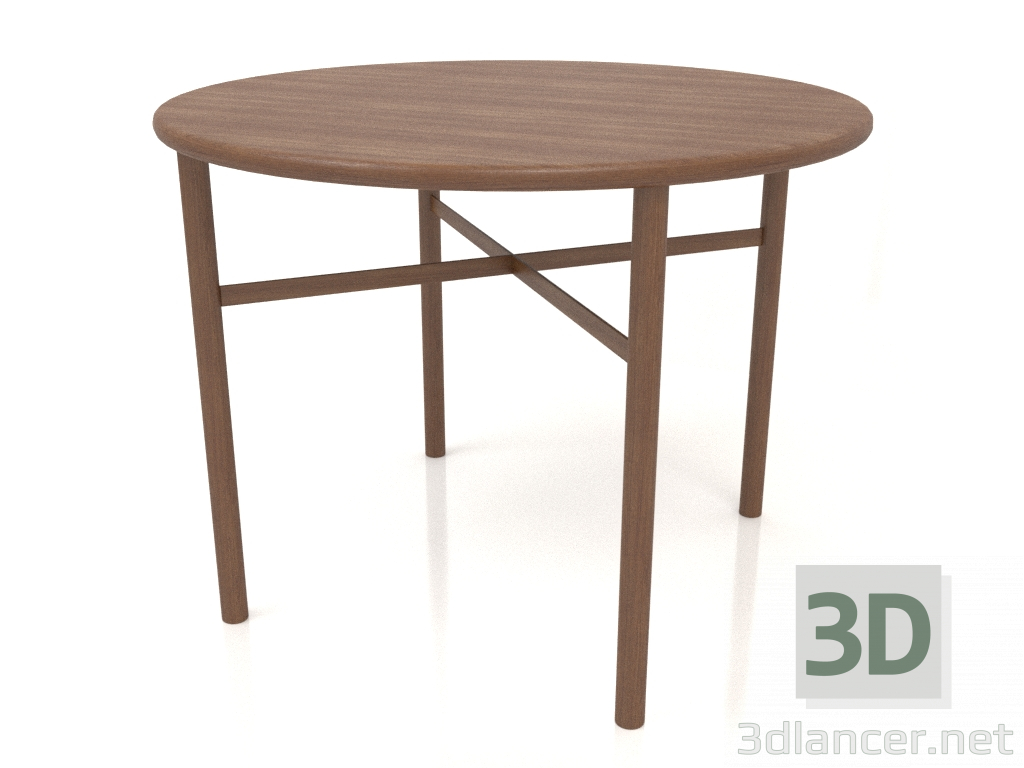 modèle 3D Table à manger (extrémité arrondie) (option 2, D=1000x750, bois brun clair) - preview