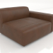 3d model Single sofa module with a low armrest on the left - preview