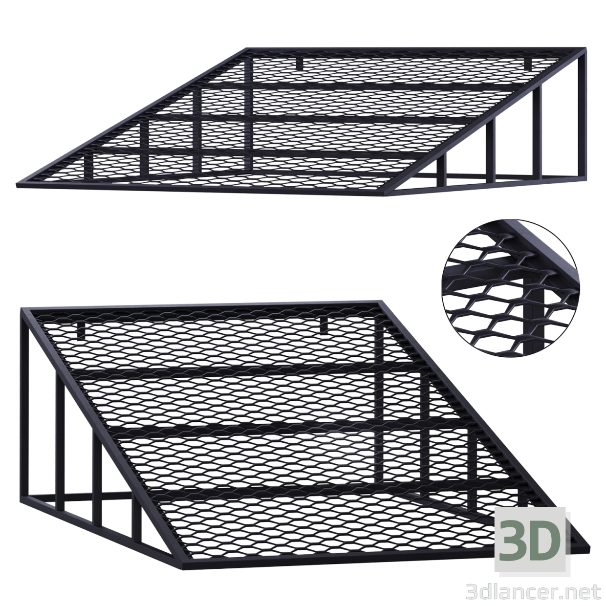 3d Ramp made of PVL on a metal frame model buy - render