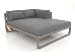 Sofá modular XL, seção 2 direita, madeira artificial (cinza quartzo)