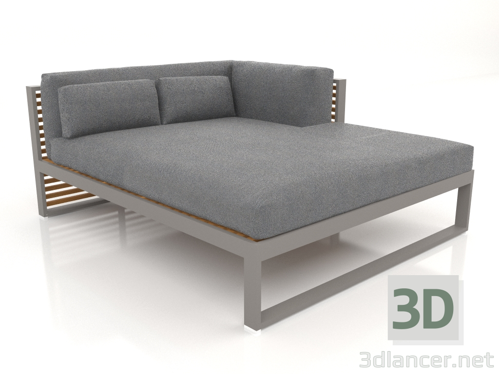 3d model Sofá modular XL, sección 2 derecha, madera artificial (gris cuarzo) - vista previa