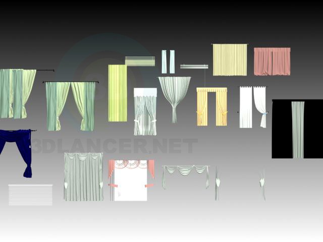 Modelo 3d Cortinas - preview