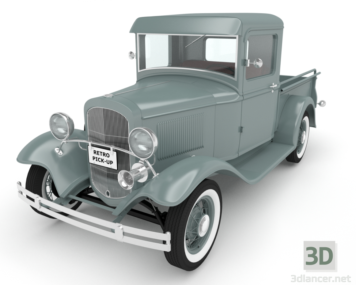 Camioneta retro 3D modelo Compro - render