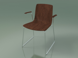 Chair 3909 (on rails, with armrests, walnut)