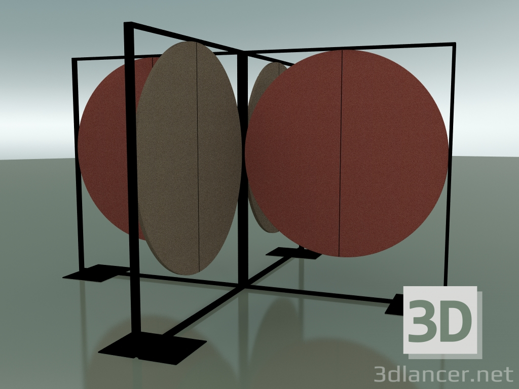 Modelo 3d Painel redondo autônomo grande 5105x4 + 5108x4 (V39) - preview