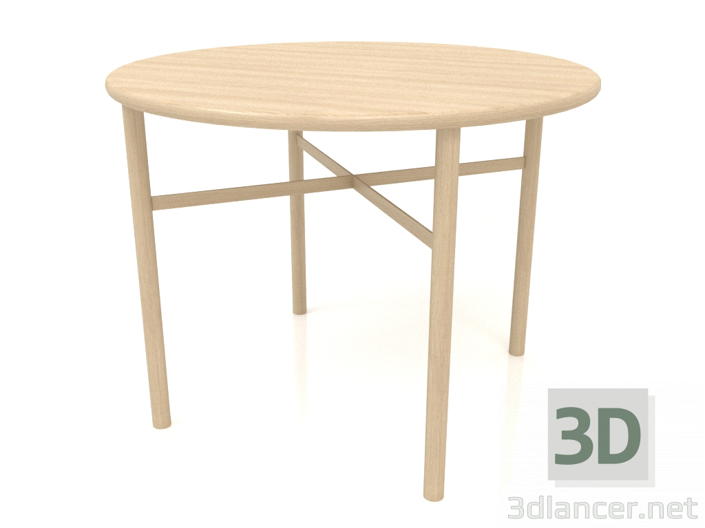 3D Modell Esstisch (abgerundet) (Option 2, D=1000x750, Holz weiß) - Vorschau