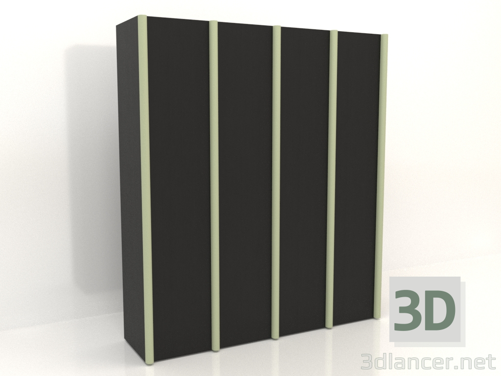 3d model Wardrobe MW 05 wood (2465x667x2818, option 2) - preview