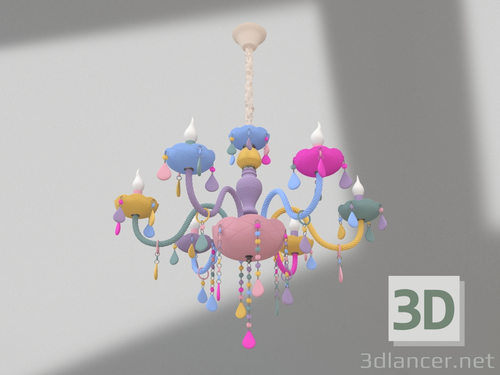 3d model Chandelier Astrid multicolor (074175-6) - preview