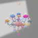 Modelo 3d Lustre Astrid multicolorido (074175-6) - preview