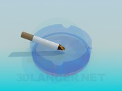 Ashtray with cigarette