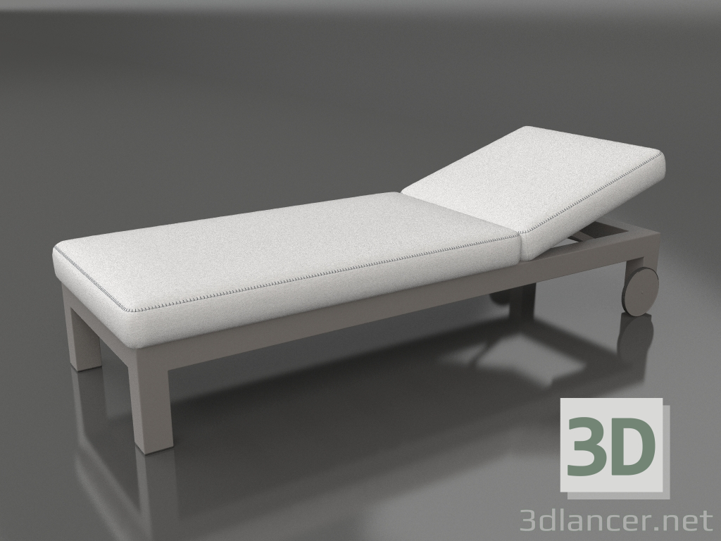 modello 3D Chaise longue (Grigio quarzo) - anteprima