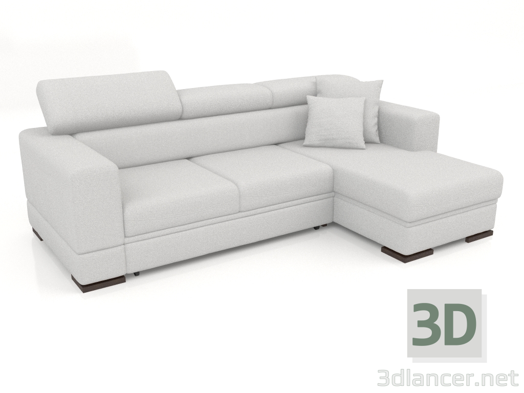 3d model Sofá Fabio con otomana (Aura 01) - vista previa