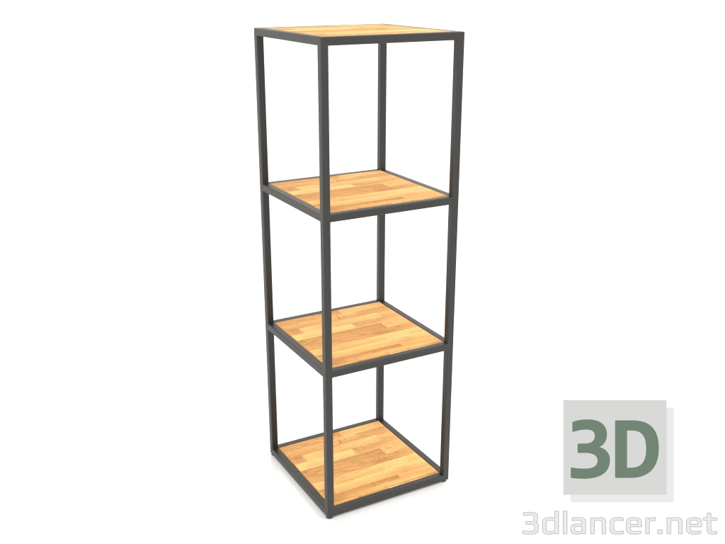 modèle 3D Etagère carrée (BOIS, 40x40x128, 4 étagères) - preview