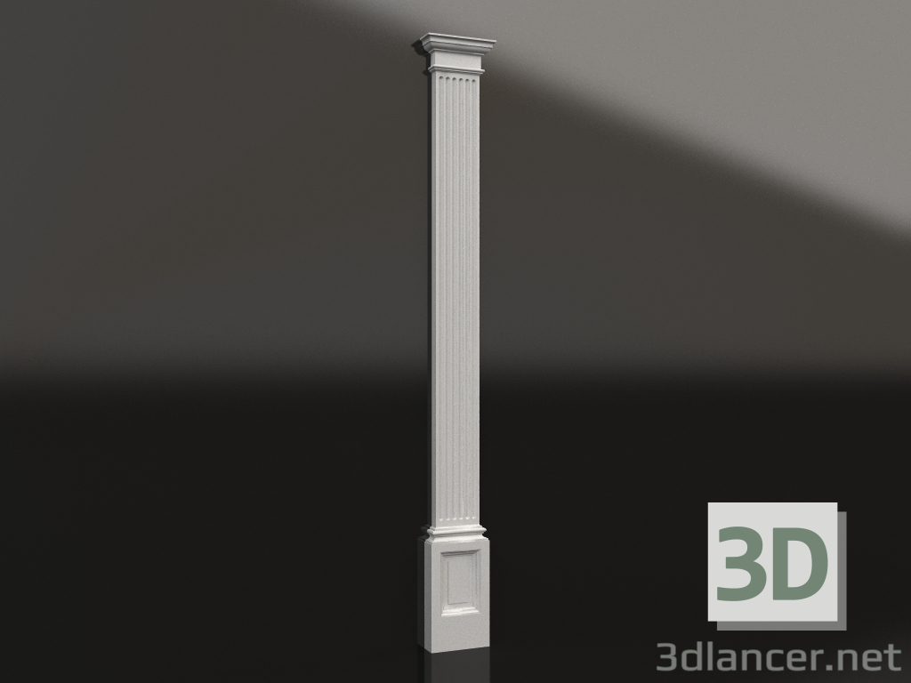 3d model Gypsum wall pilaster PS 004 (trunk width 210mm, H=2700mm) - preview