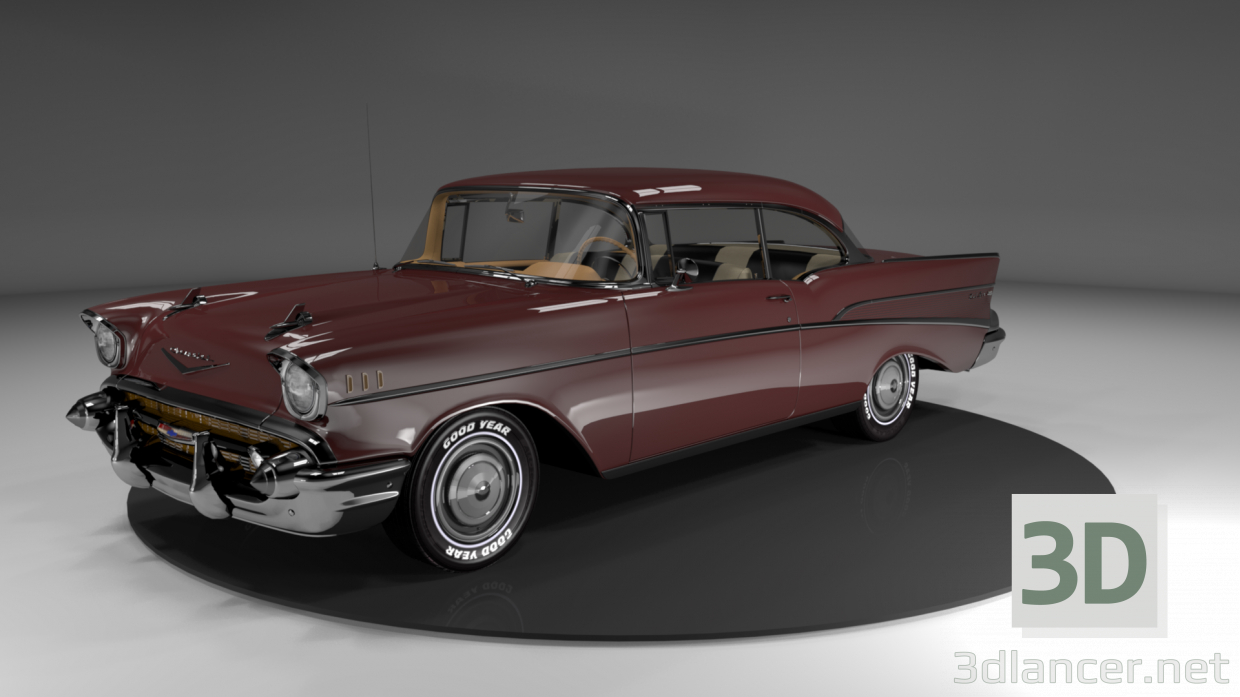 3D chevrolet bel air 1957 modeli satın - render