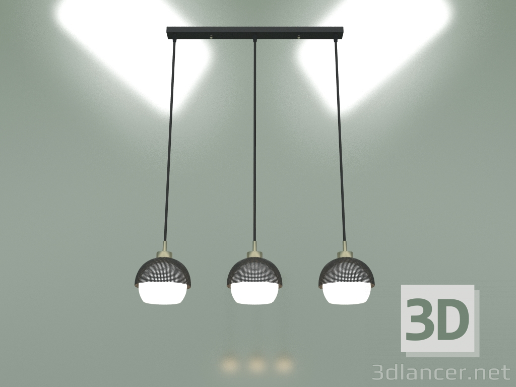 Modelo 3d Luminária pendente 50106-3 (antigo bronze-preto) - preview