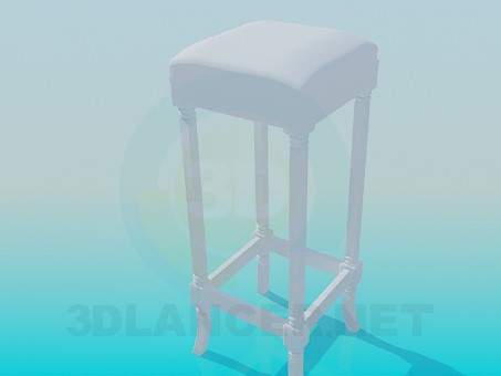 modèle 3D Haut tabouret rembourré - preview