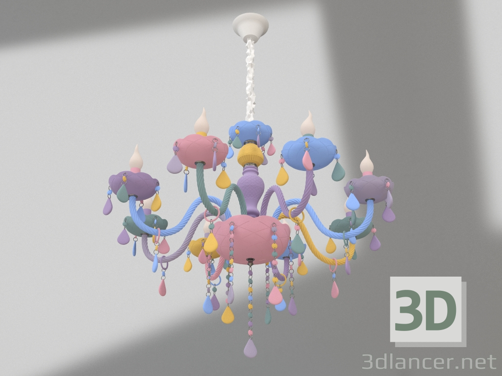 modello 3D Lampadario Astrid multicolore (074175-8) - anteprima