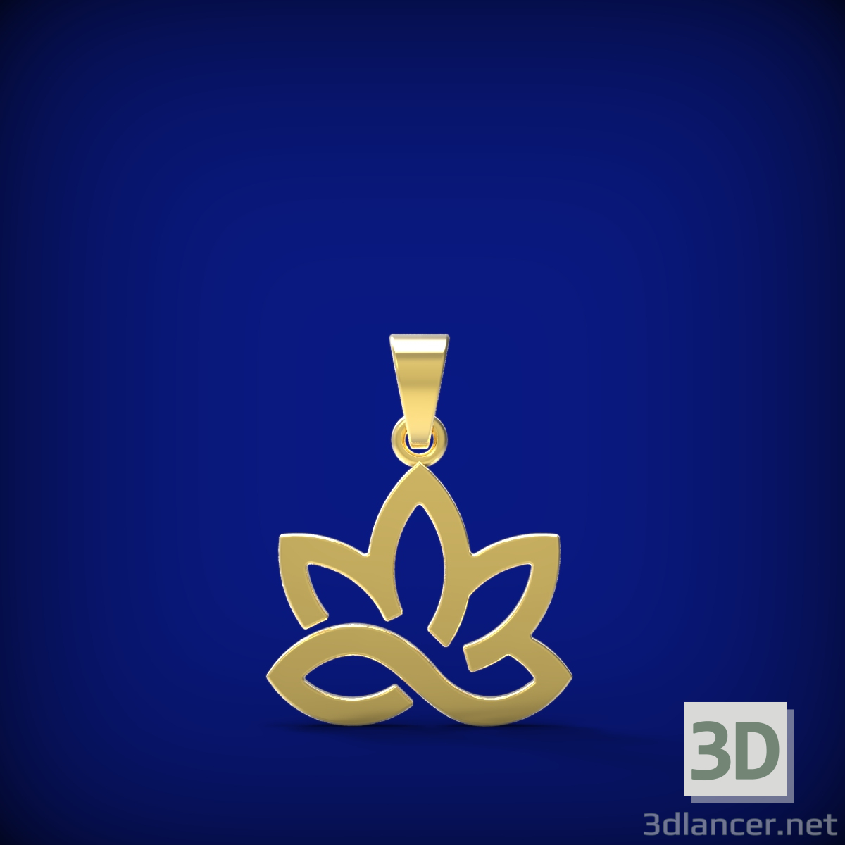 modèle 3D de Pendentif fleur de lotus acheter - rendu