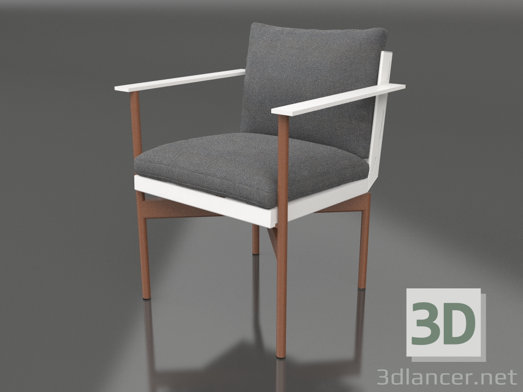 modèle 3D Chaise de salle à manger (Blanc) - preview