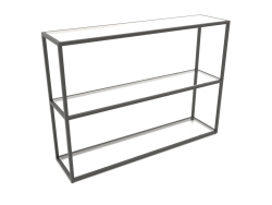 Console rack rettangolare (VETRO, 120x30x86, 3 ripiani)