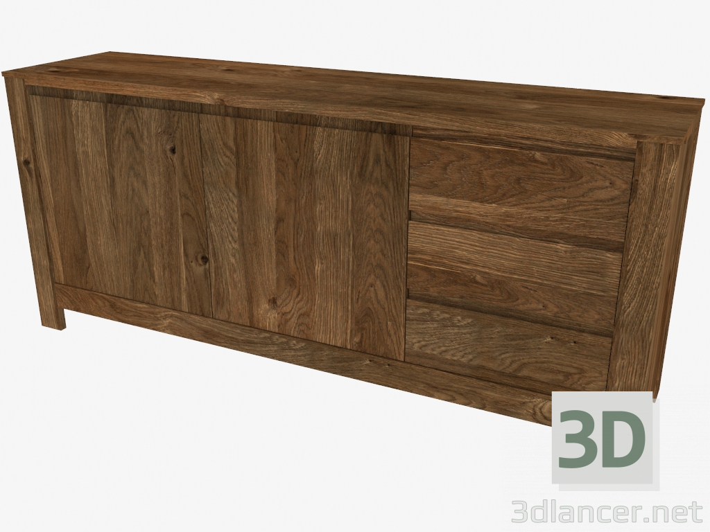 modello 3D Cassettiera (180 x 79 x 44 cm) - anteprima