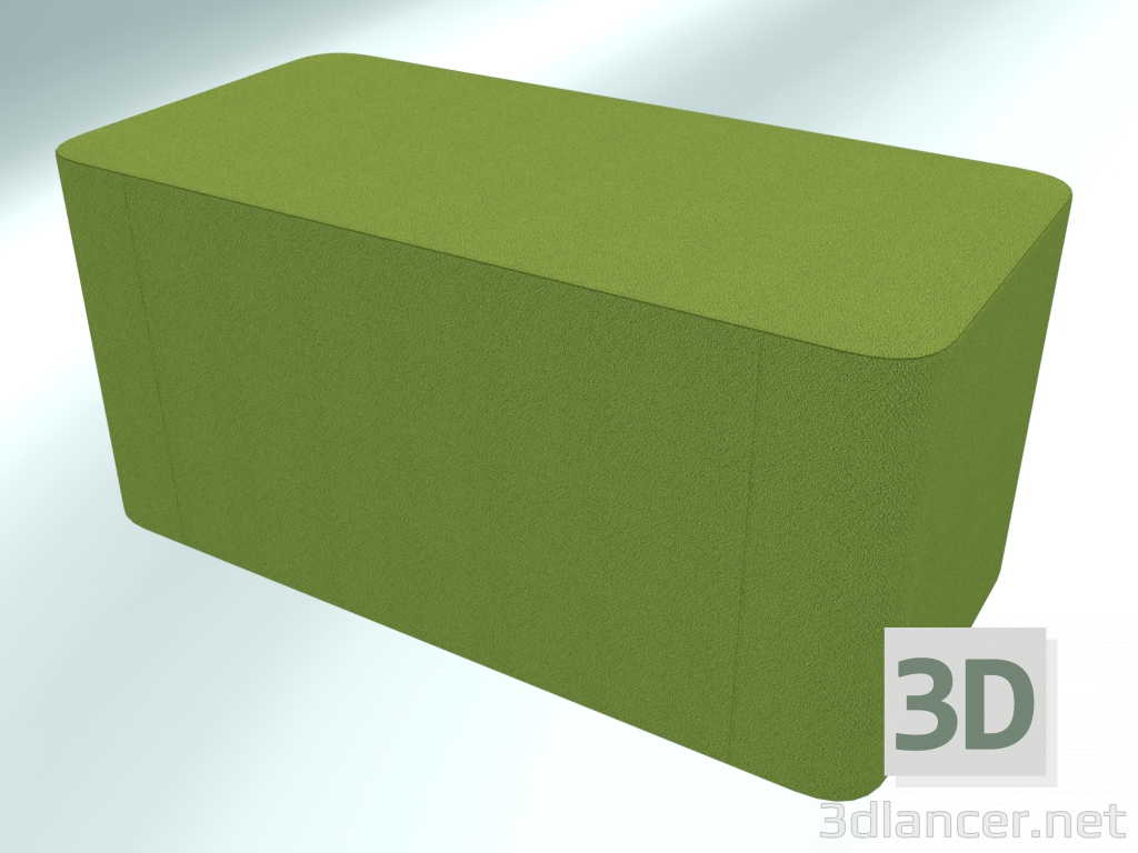 3d model Taburete acolchado-reposabrazos rectangular (P3, 350x700 mm) - vista previa