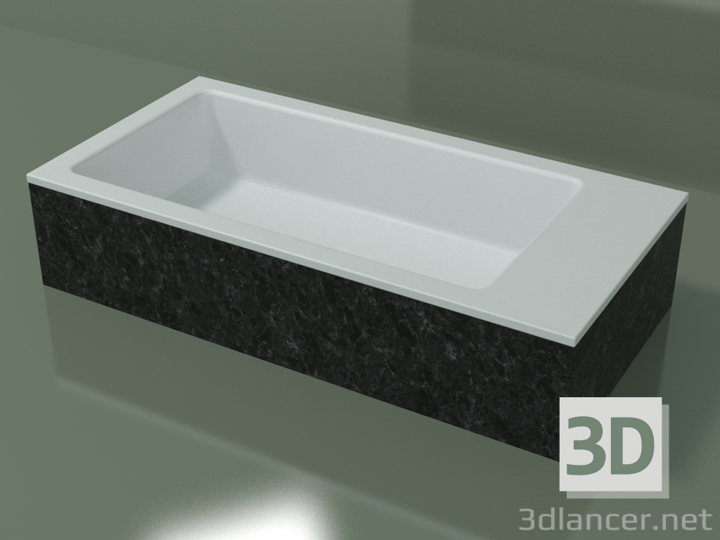 modello 3D Lavabo da appoggio (01R141102, Nero Assoluto M03, L 72, P 36, H 16 cm) - anteprima