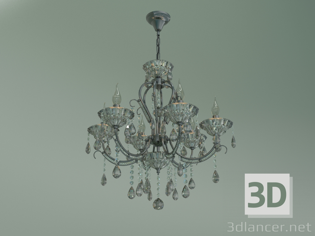 Modelo 3d Candelabro pendente 3426-6 (Strotskis de cristal esfumaçado pérola negra) - preview