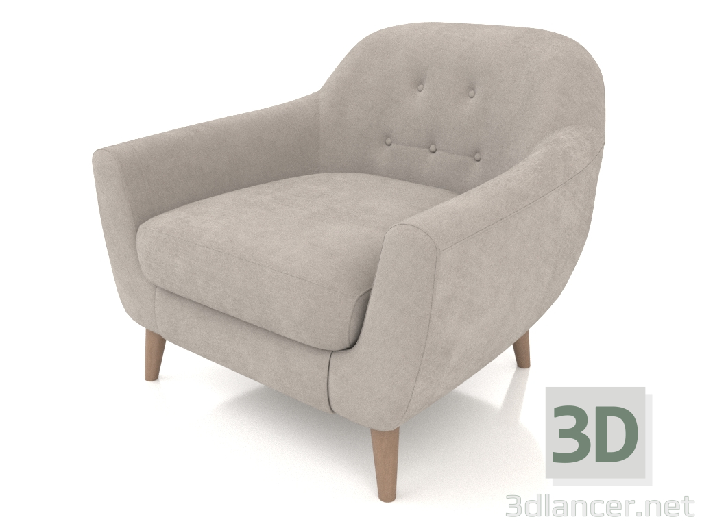 modello 3D Poltrona Stockholm (beige) - anteprima