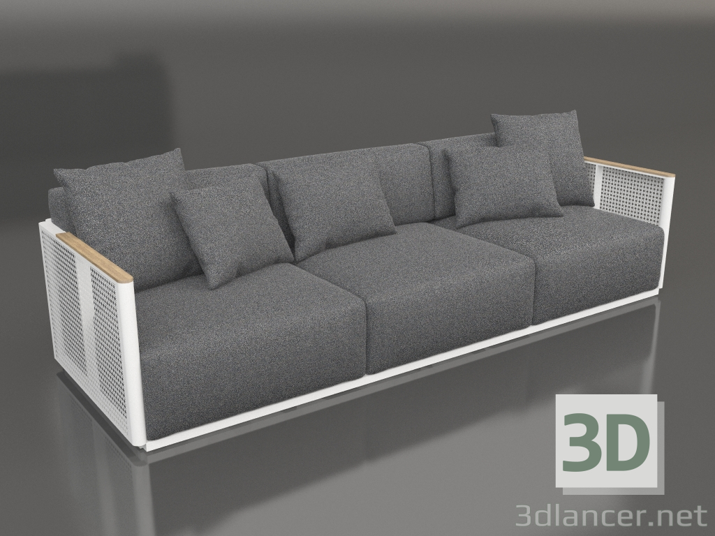 3d model Sofá 3 plazas (Blanco) - vista previa