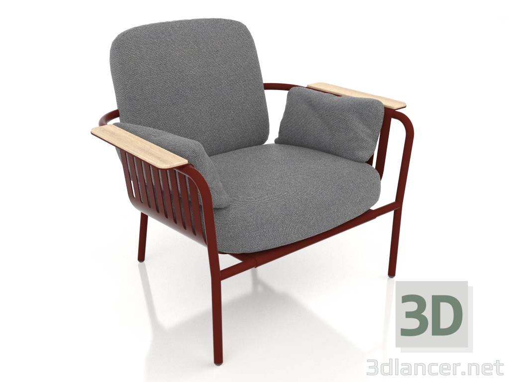 3d model Sillón (rojo vino) - vista previa