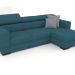 3D Modell Fabio Sofa mit Ottomane (Aura 18) - Vorschau