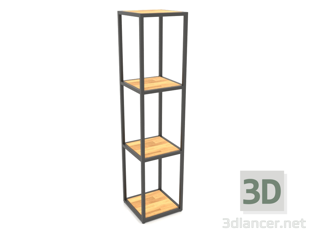 modèle 3D Etagère carrée (BOIS, 30x30x128, 4 étagères) - preview