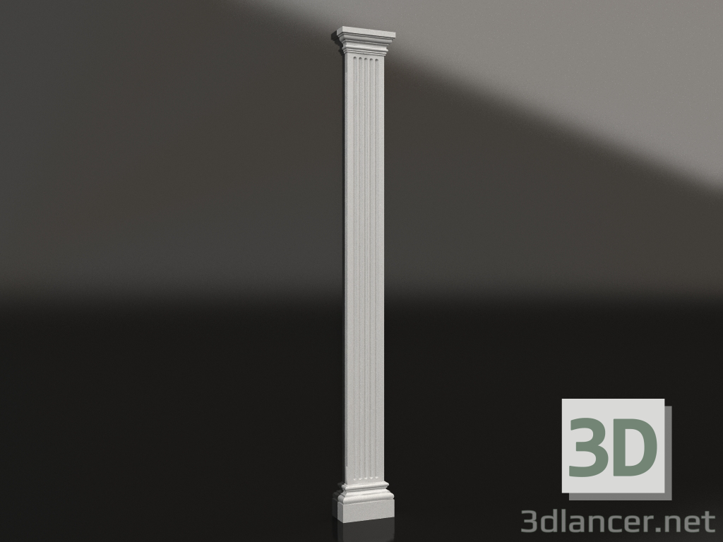 3d model Pilastra de pared de yeso PS 005 (ancho del eje 230 mm, altura = 2800 mm) - vista previa