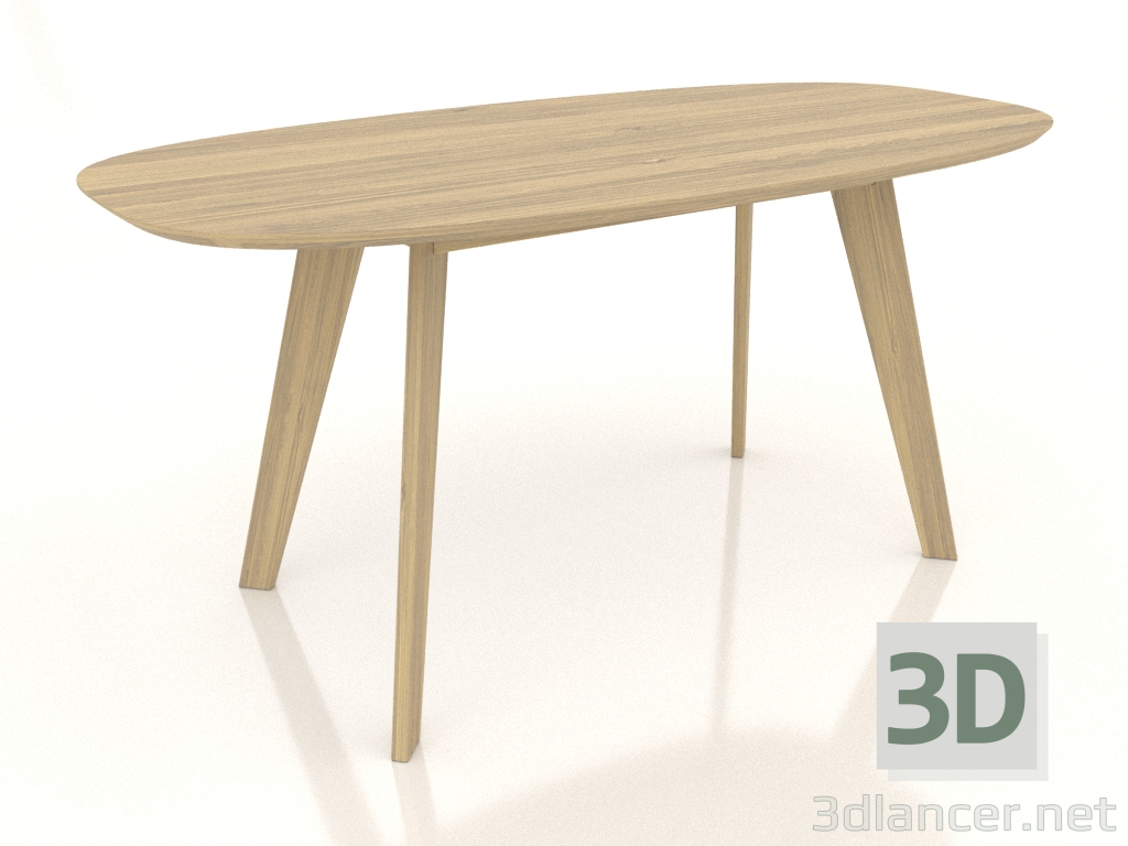 modello 3D Tavolo da pranzo 1600x800 mm (rovere schiarito) - anteprima