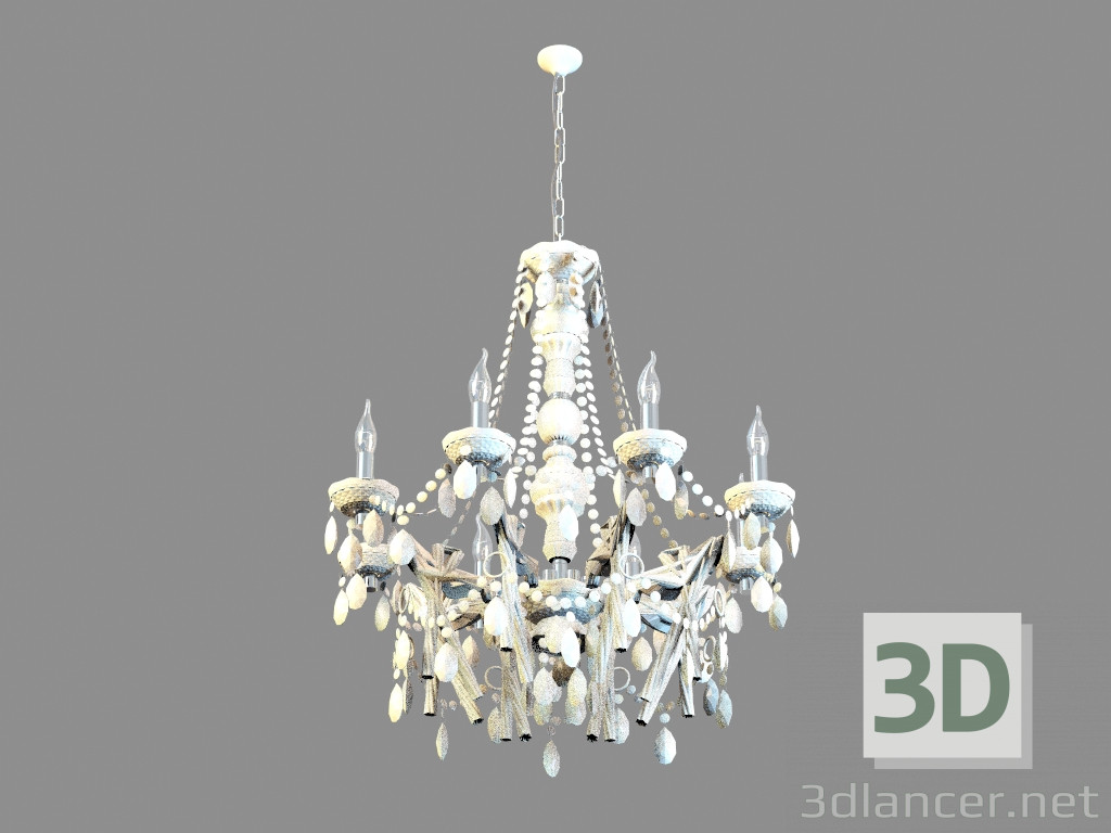 modello 3D Lampadario A8888LM-8WH - anteprima